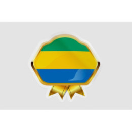 Gabon Flag Badge Style 8 - DecalsHouse
