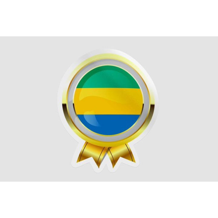 Gabon Flag Badge Style 9 - DecalsHouse