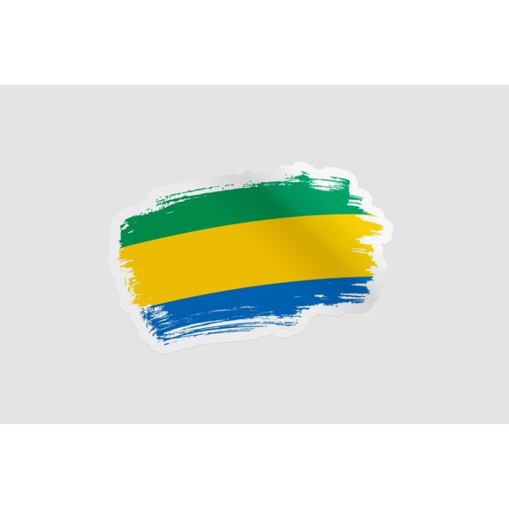 Gabon Flag Brush Style 2 - DecalsHouse
