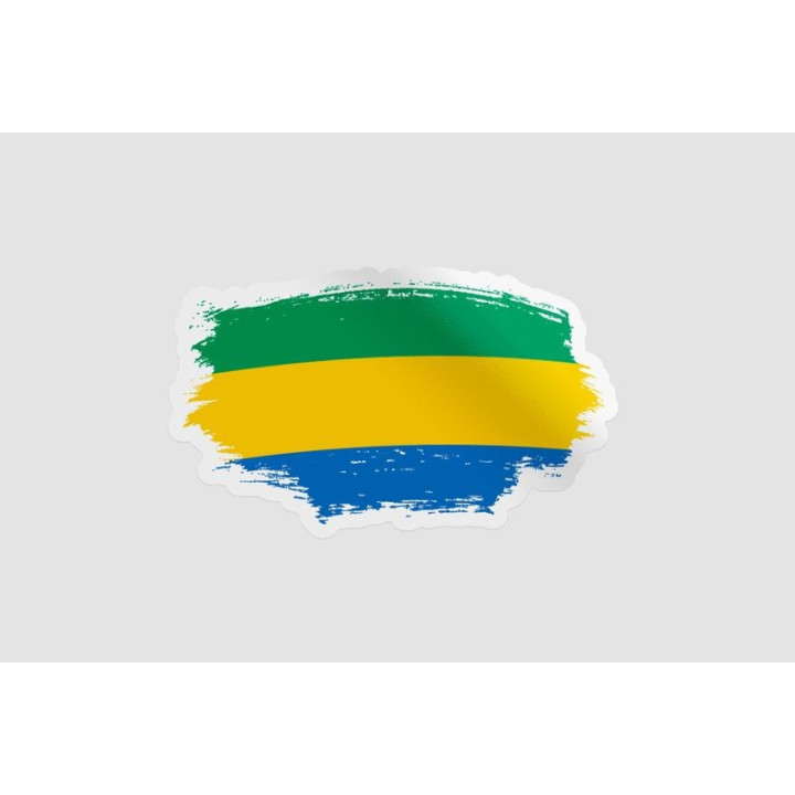Gabon Flag Brush Style 5 - DecalsHouse