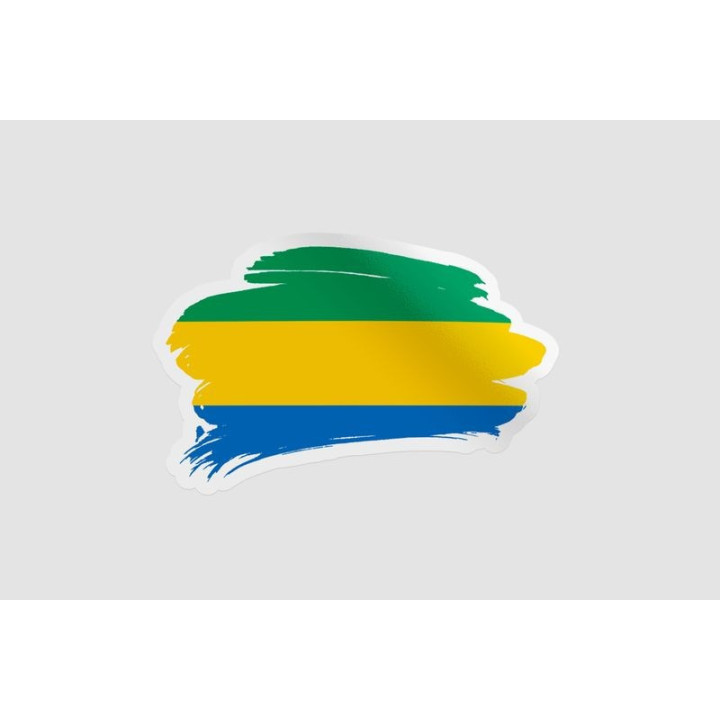 Gabon Flag Brush Style 6 - DecalsHouse