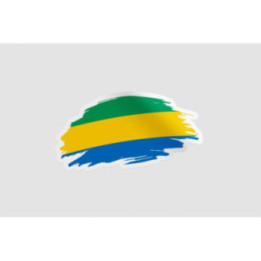 Gabon Flag Brush - DecalsHouse