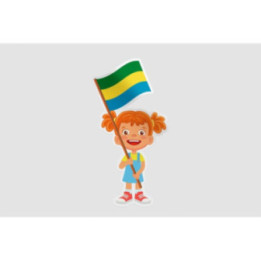 Gabon Flag Girl Style 2 - DecalsHouse