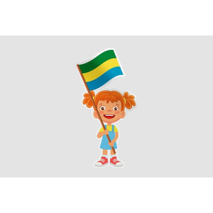 Gabon Flag Girl Style 2 - DecalsHouse