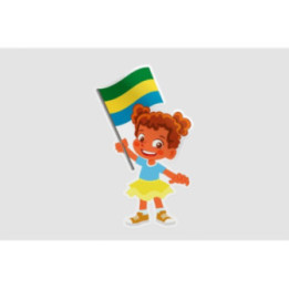 Gabon Flag Girl Style 3 - DecalsHouse