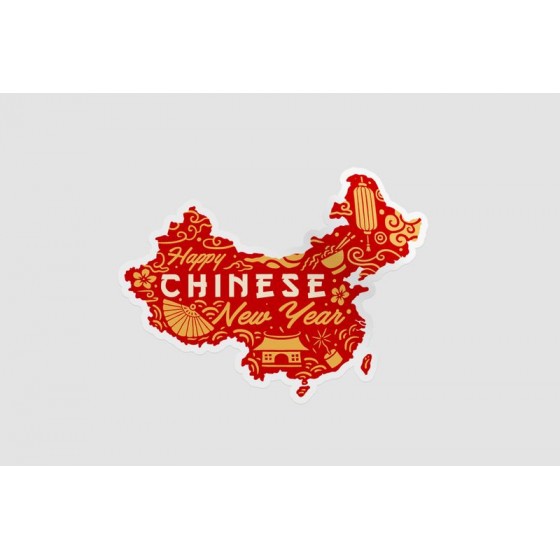 China Map Style 6 Sticker