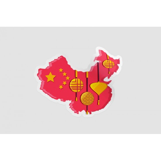 China Map Style 8 Sticker