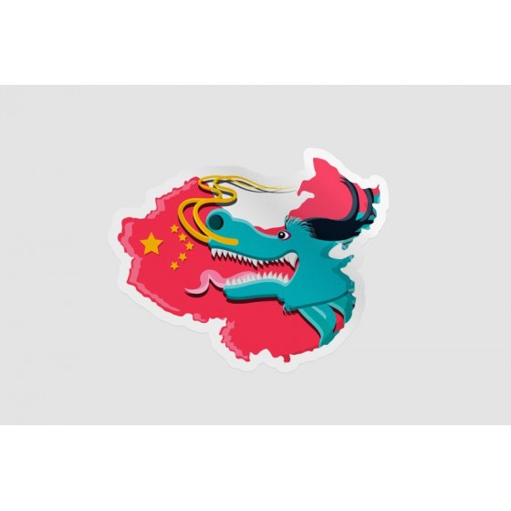 China Map With Dragon Sticker