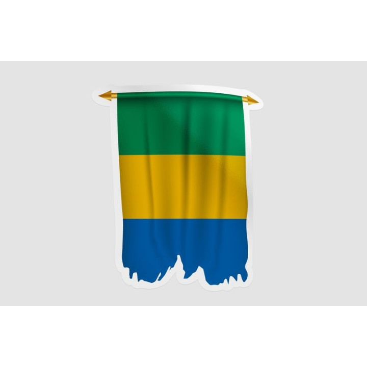 Gabon Flag Pennant Style 3 - DecalsHouse