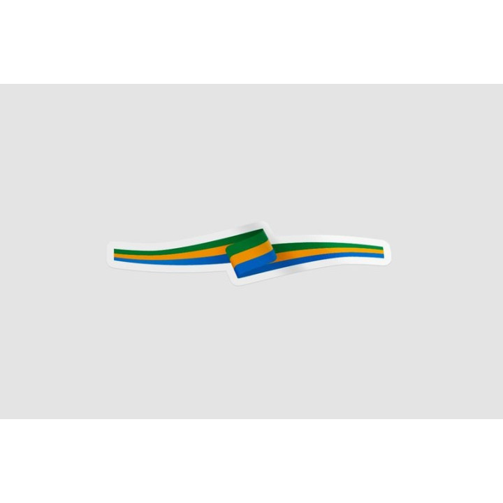 Gabon Flag Ribbon Style 2 - DecalsHouse