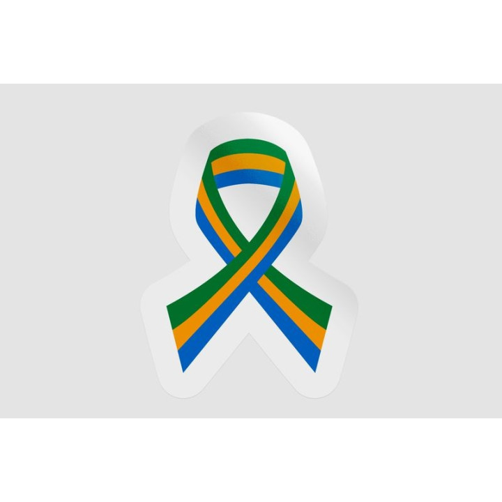 Gabon Flag Ribbon - DecalsHouse
