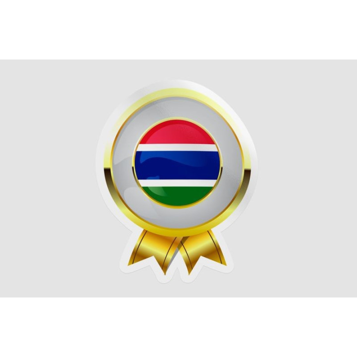 Gambia Flag Badge Style 7 - DecalsHouse