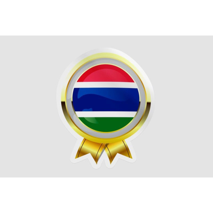 Gambia Flag Badge Style 9 - DecalsHouse