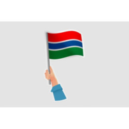 Gambia Flag Hand Style 2 - DecalsHouse