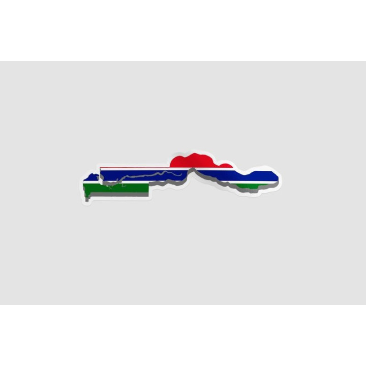 Gambia Map Flag Style 2 - DecalsHouse