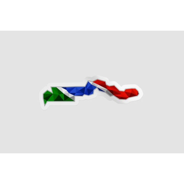 Gambia Map Flag Style 4 - DecalsHouse