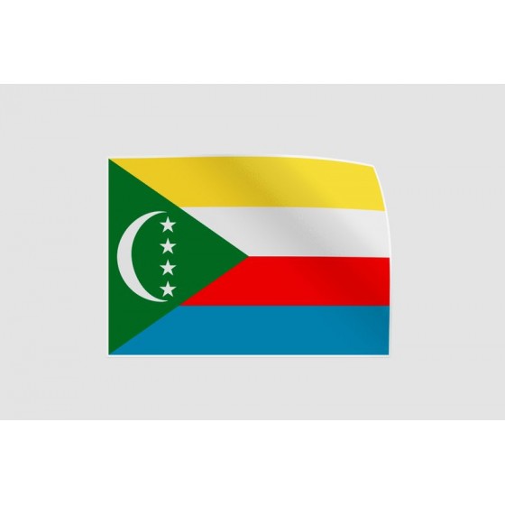 Comoros Flag Style 10 Sticker