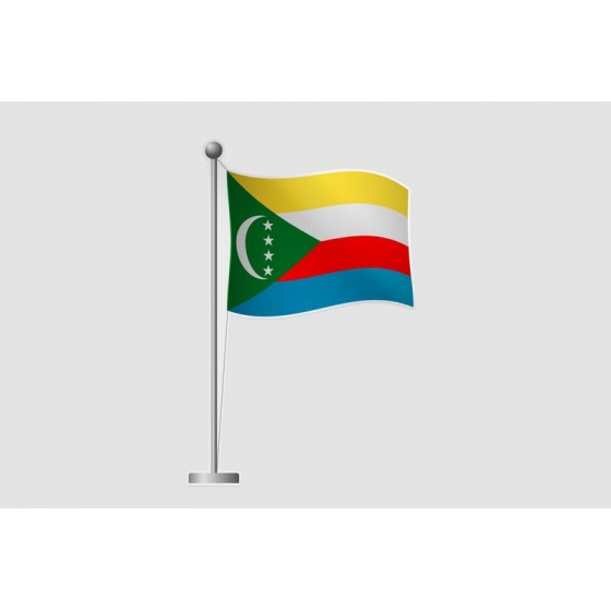 Comoros Flag Style 13 Sticker