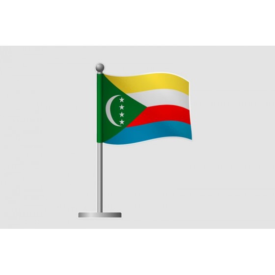 Comoros Flag Style 14 Sticker