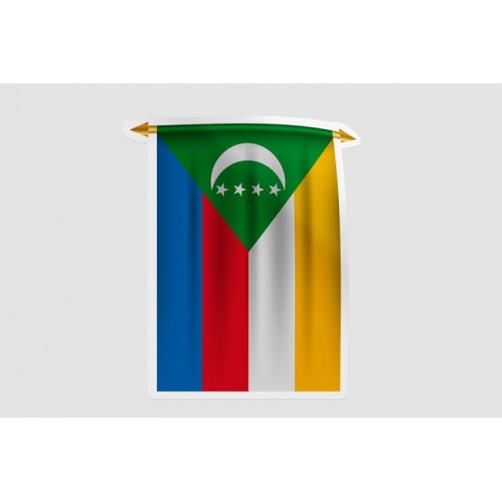 Comoros Flag Style 5 Sticker