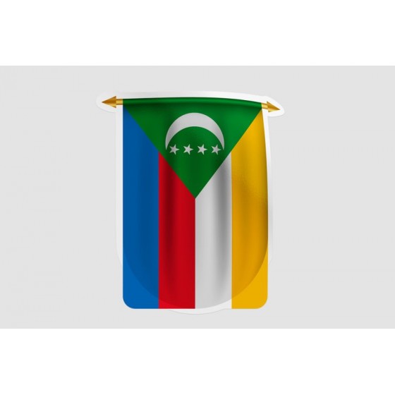 Comoros Flag Style 6 Sticker