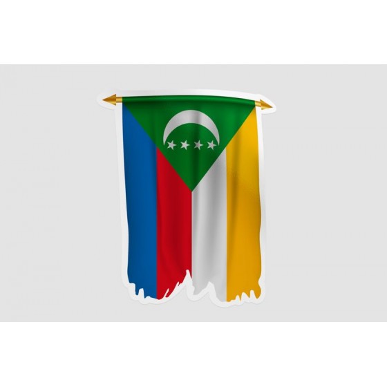 Comoros Flag Style 8 Sticker