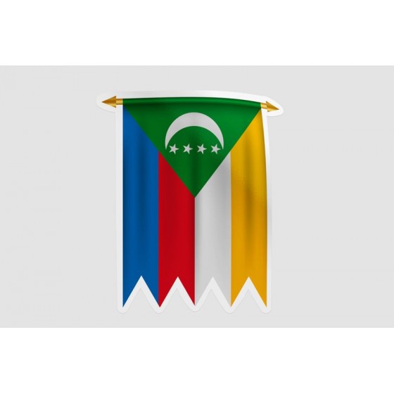 Comoros Flag Style 9 Sticker