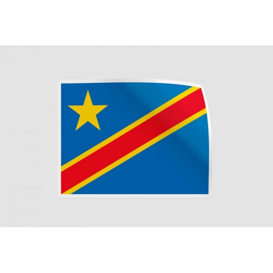 Congo Flag Style 2 Sticker