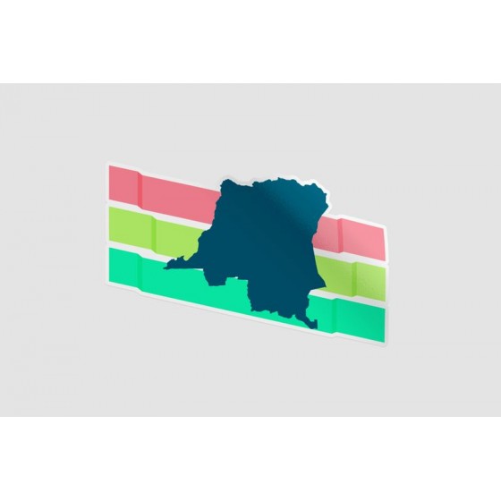 Congo Map Style 2 Sticker
