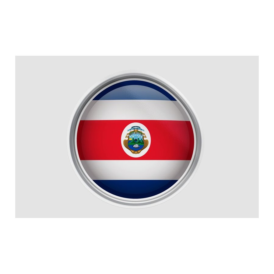 Costa Rica Flag Badge Style 10 Sticker - DecalsHouse