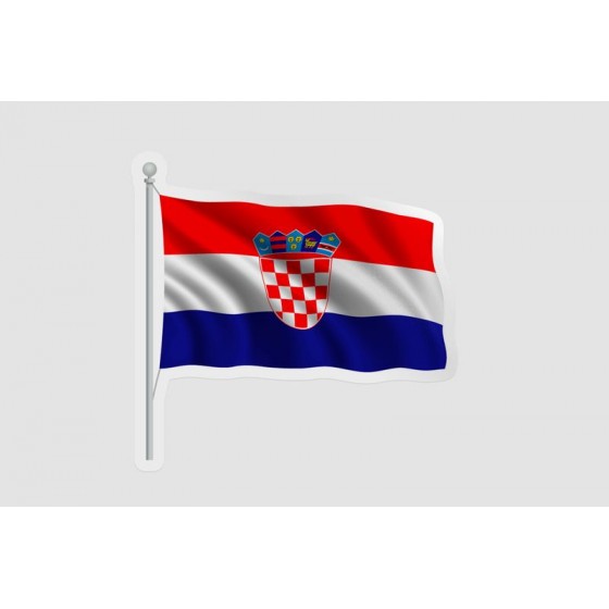 Croatia Flag Pole Style 2