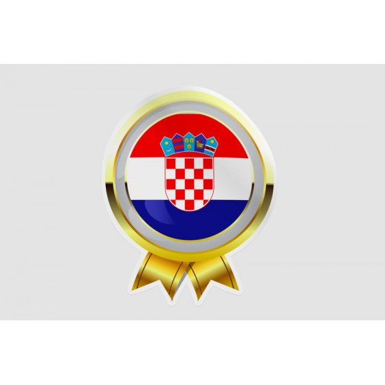 Croatia Flag Style 4 Sticker