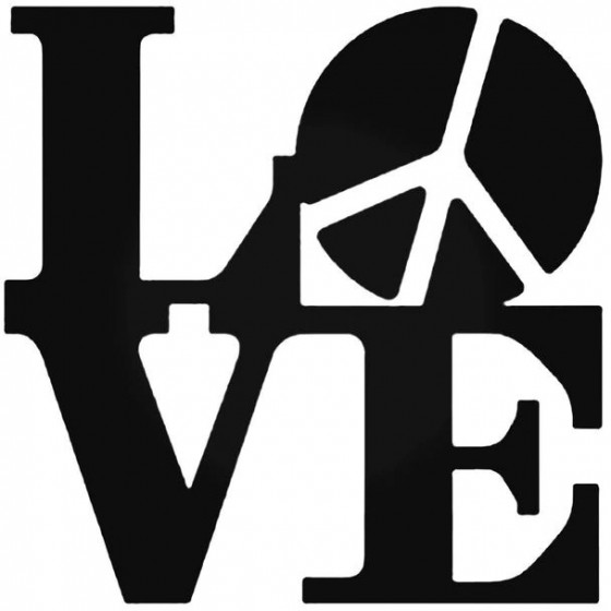 Love Peace Sign Vinyl Decal