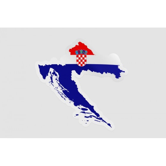 Croatia Map Flag Style 2...