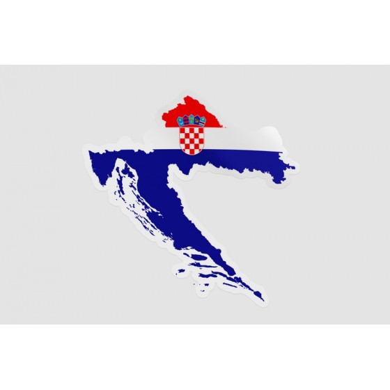 Croatia Map Flag Style 2
