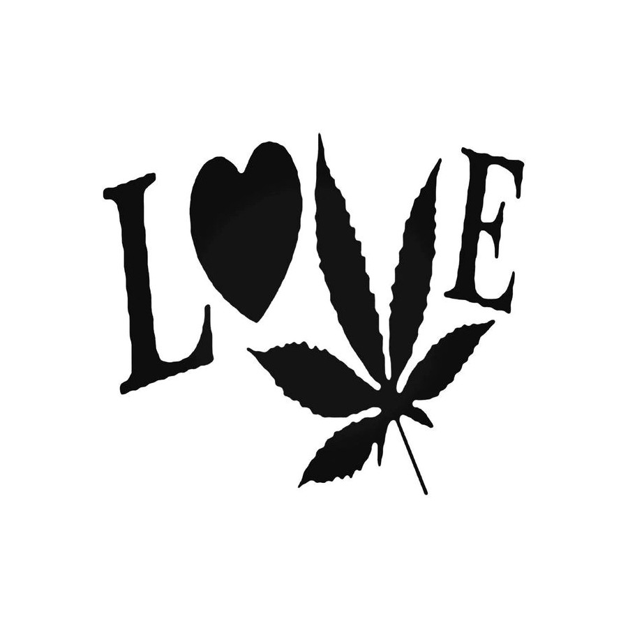 Buy Love Weed Vinyl Decal Online