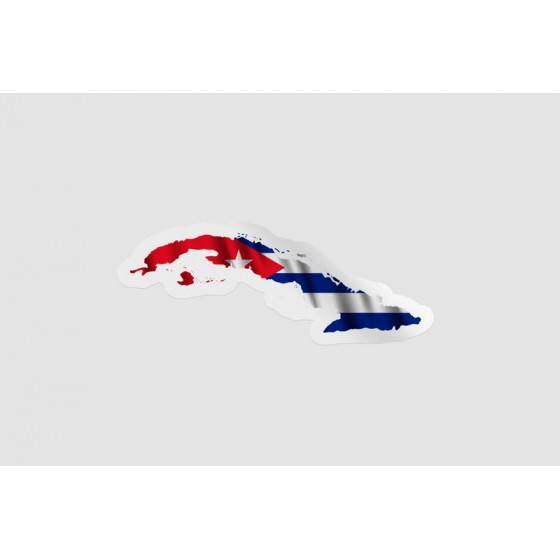 Cuba Map Flag Style 2