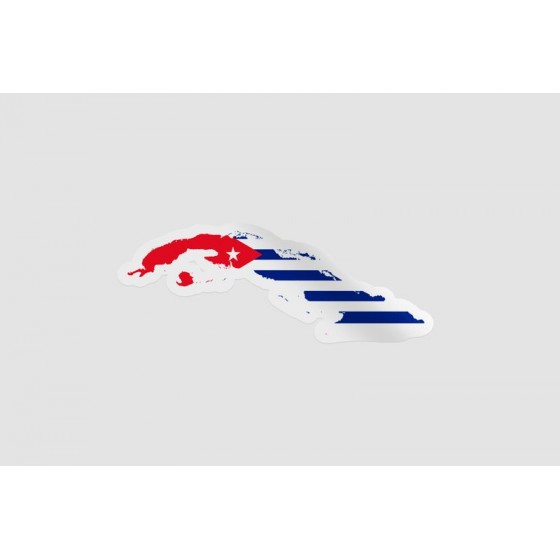Cuba Map Flag Style 4