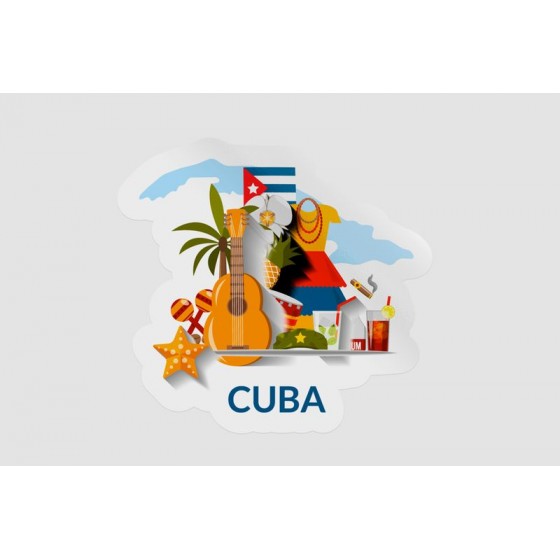 Cuba Map Style 4 Sticker
