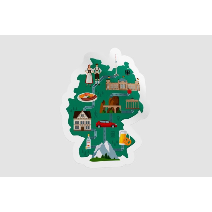 Germany Map Infographic Style 2 - DecalsHouse