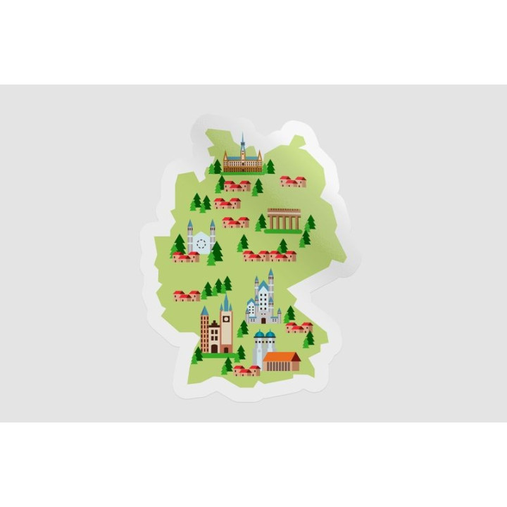 Germany Map Sightseeing Style 2 - DecalsHouse