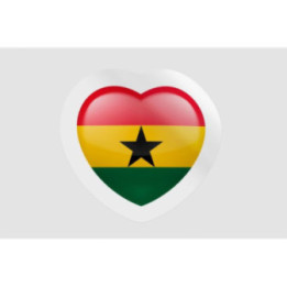 Ghana Flag Heart - DecalsHouse