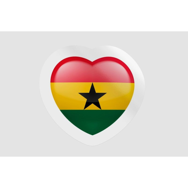 Ghana Flag Heart - DecalsHouse