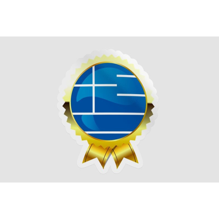 Greece Flag Badge Style 3 - DecalsHouse