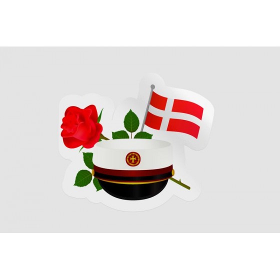 Danish Graduaiton Hat Sticker