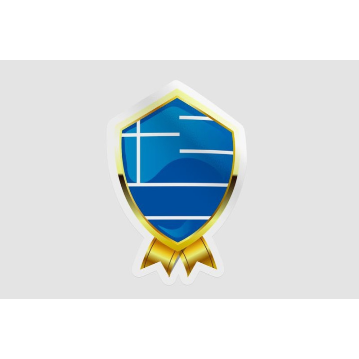Greece Flag Badge Style 4 - DecalsHouse