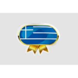 Greece Flag Badge Style 5 - DecalsHouse