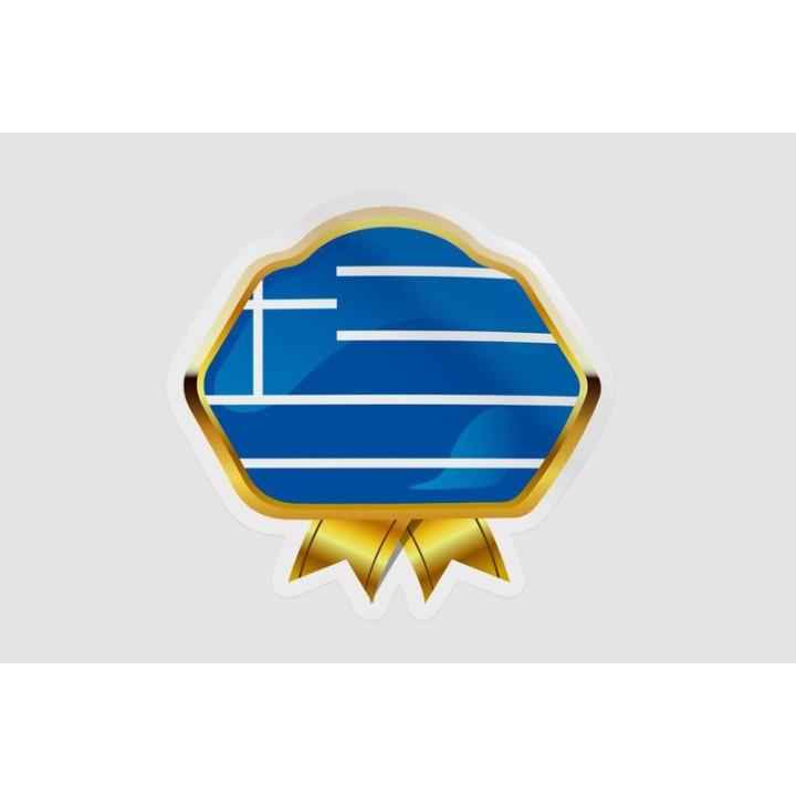 Greece Flag Badge Style 8 - DecalsHouse