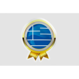 Greece Flag Badge Style 9 - DecalsHouse