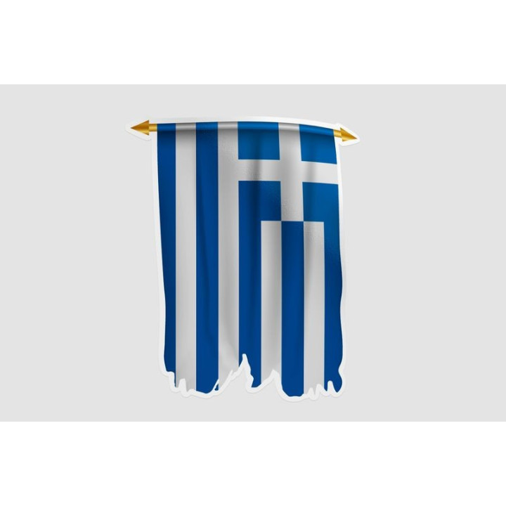 Greece Flag Pennant Style 3 - DecalsHouse